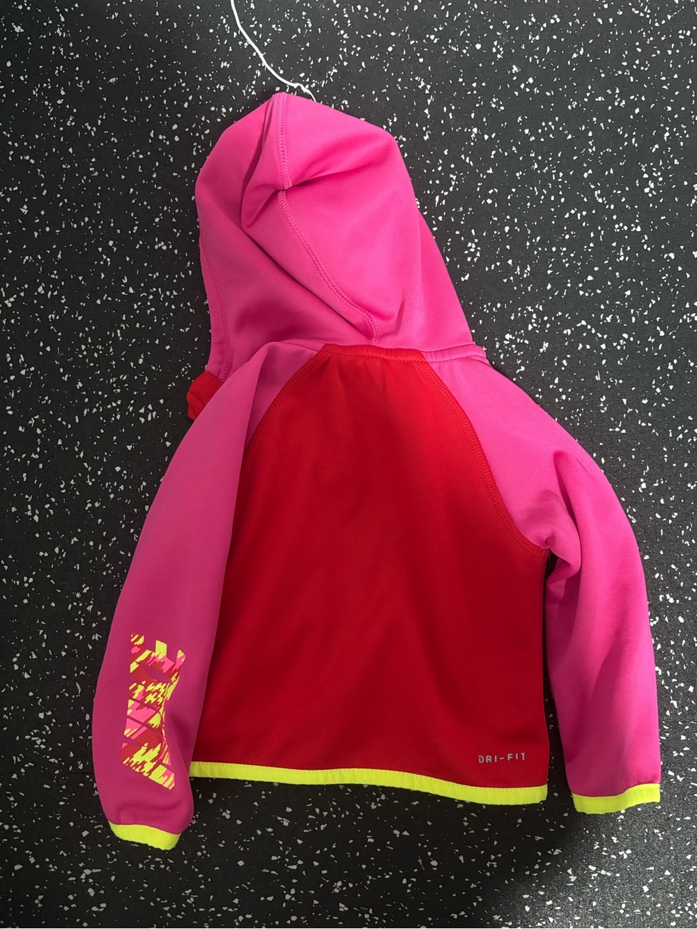 Nike Red & Pink Hooded Zip Jacket with Neon Yellow Trim - Picture 6 of 6